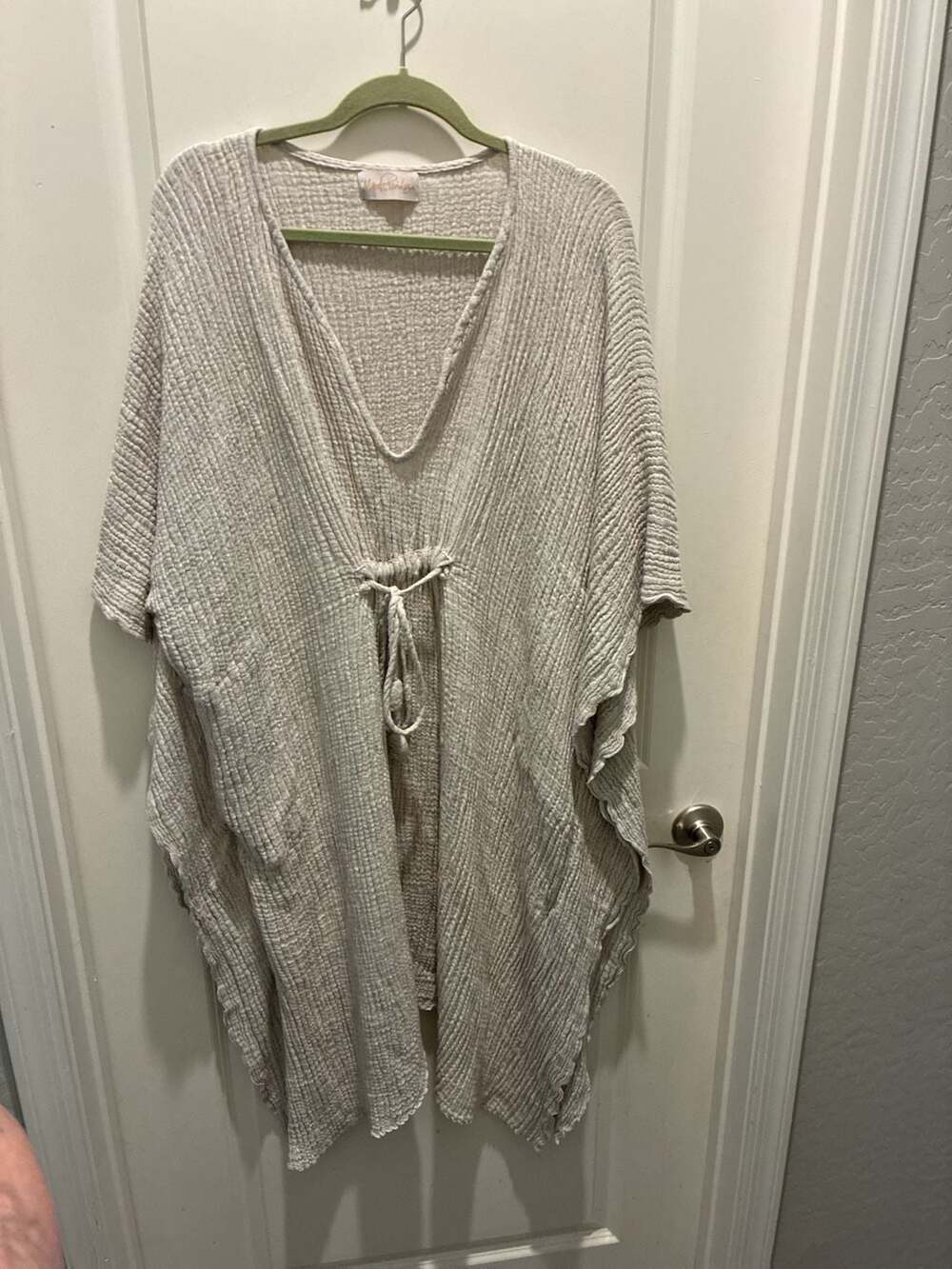 Myrah Penaloza Linen Rayon Gauze Poncho Cover-Up OS